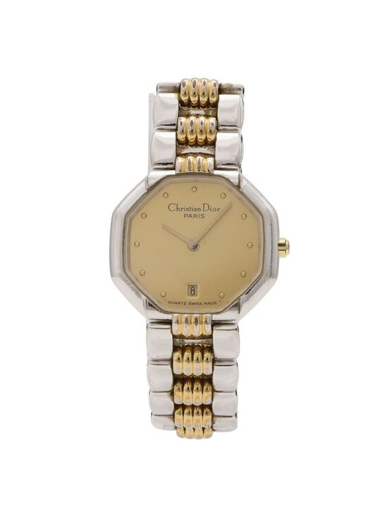 Dior Octagon Gold Dial SS Quartz Watch 48 main image 7